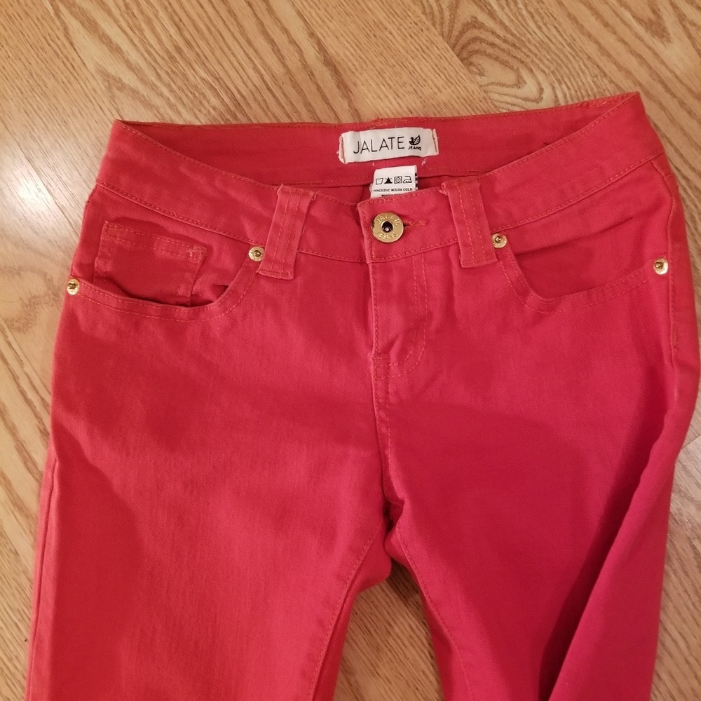 Red skinny low rise jeans - Picture 6 of 8